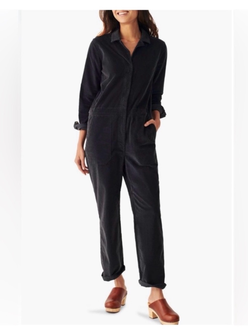 Faherty Navy Blue Utility Jumpsuit